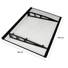 Copertină VIVIEN PRO 150x80 cm din aluminiu și plexiglas – Negru/Transparent - MAPROFI