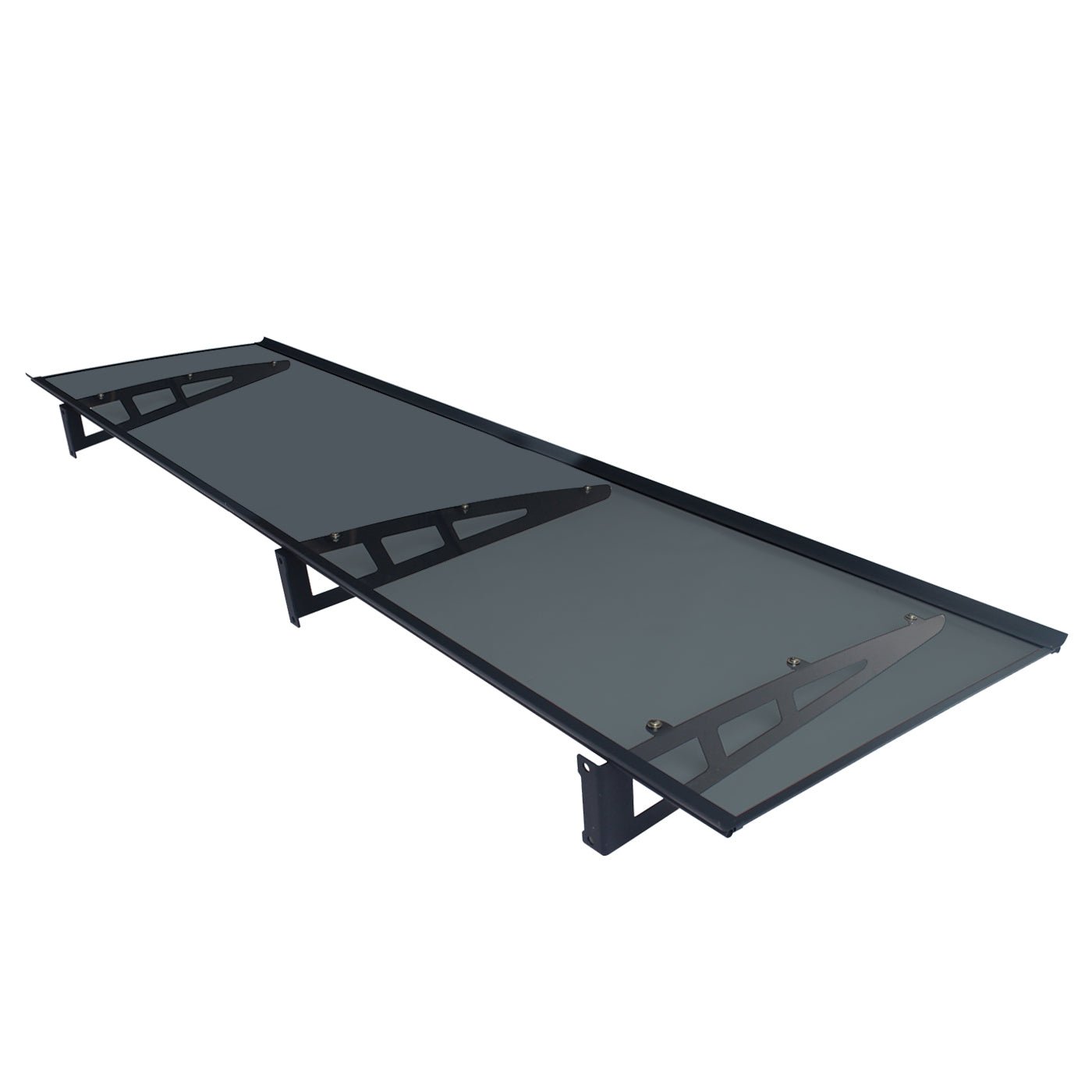 Copertină VIVIEN PRO 200x100 cm din aluminiu și plexiglas – Negru/Antracit - MAPROFI