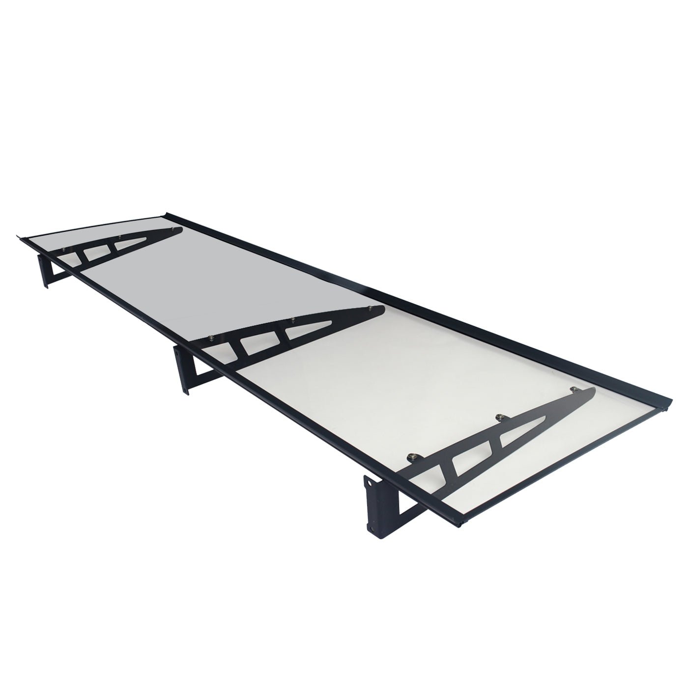 Copertină VIVIEN PRO 200x100 cm din aluminiu și plexiglas – Negru/Transparent - MAPROFI