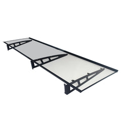 Copertină VIVIEN PRO 200x100 cm din aluminiu și plexiglas – Negru/Transparent - MAPROFI
