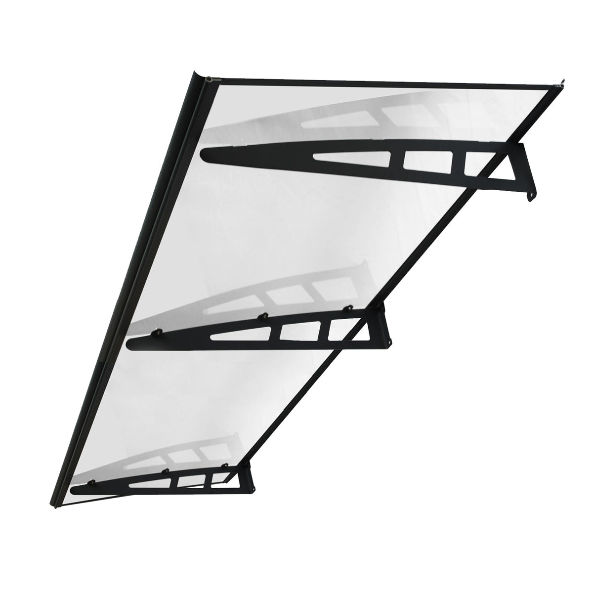 Copertină VIVIEN PRO 200x100 cm din aluminiu și plexiglas – Negru/Transparent - MAPROFI