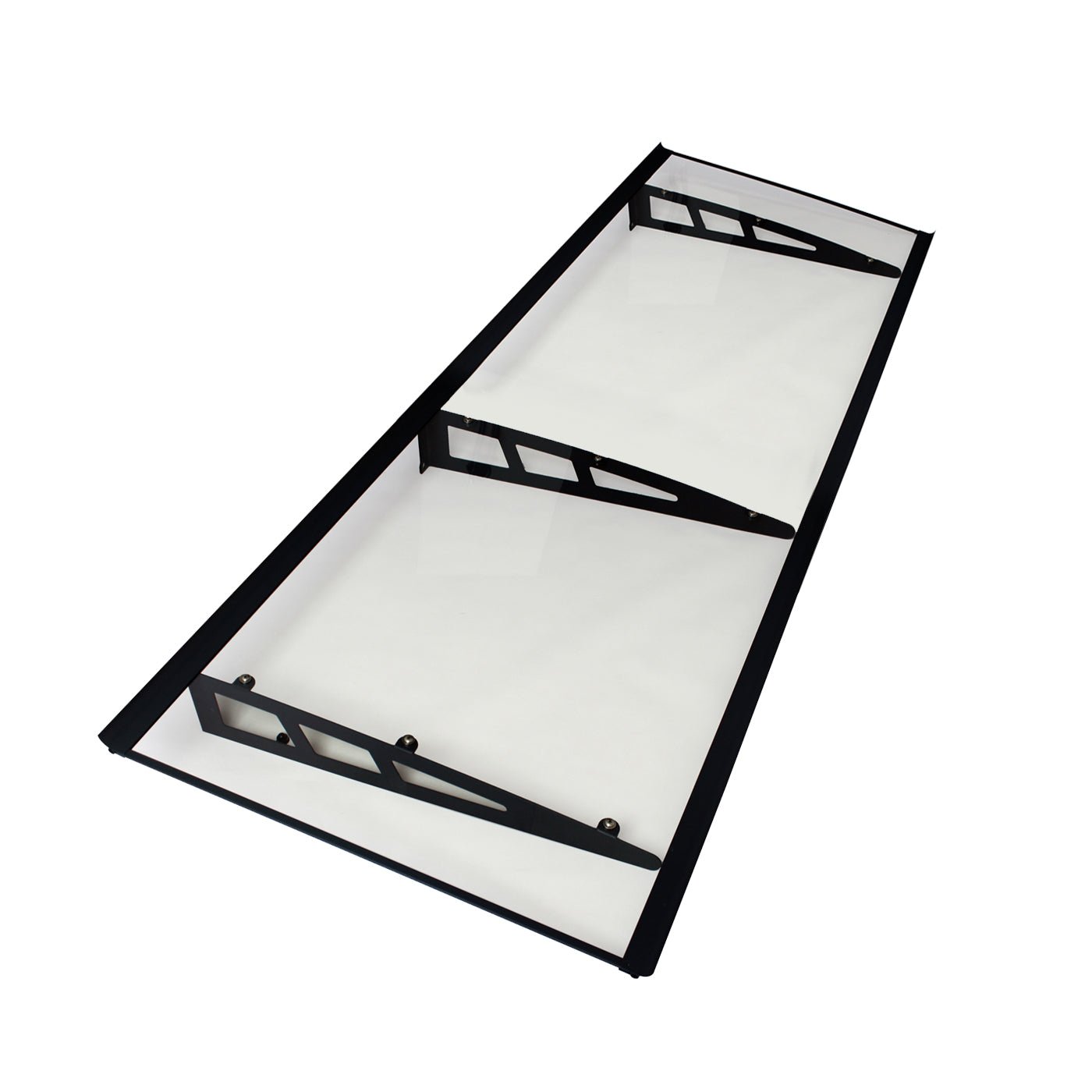 Copertină VIVIEN PRO 200x100 cm din aluminiu și plexiglas – Negru/Transparent - MAPROFI