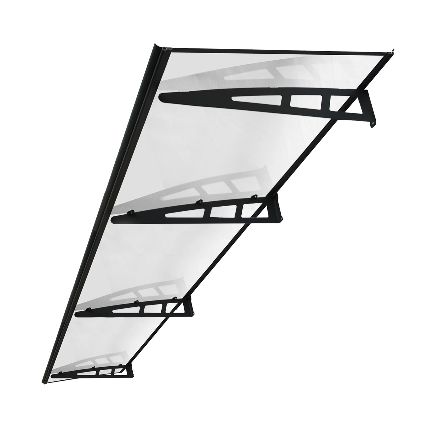 Copertină VIVIEN PRO 300x100 cm din aluminiu și plexiglas – Negru/Transparent - MAPROFI