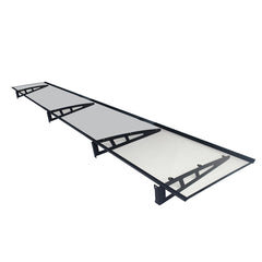 Copertină VIVIEN PRO 300x100 cm din aluminiu și plexiglas – Negru/Transparent - MAPROFI