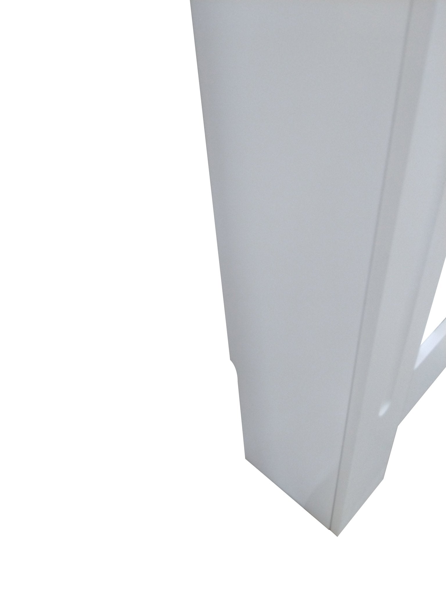 Mască calorifer ECO L 132 cm, MDF cu lamele verticale – Alb lucios / Stejar - MAPROFI