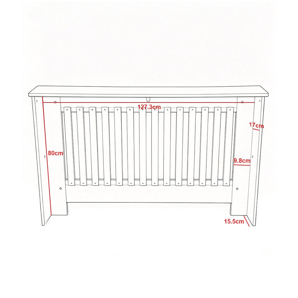 Mască calorifer ECO L 132 cm, MDF cu lamele verticale – Gri lucios - MAPROFI
