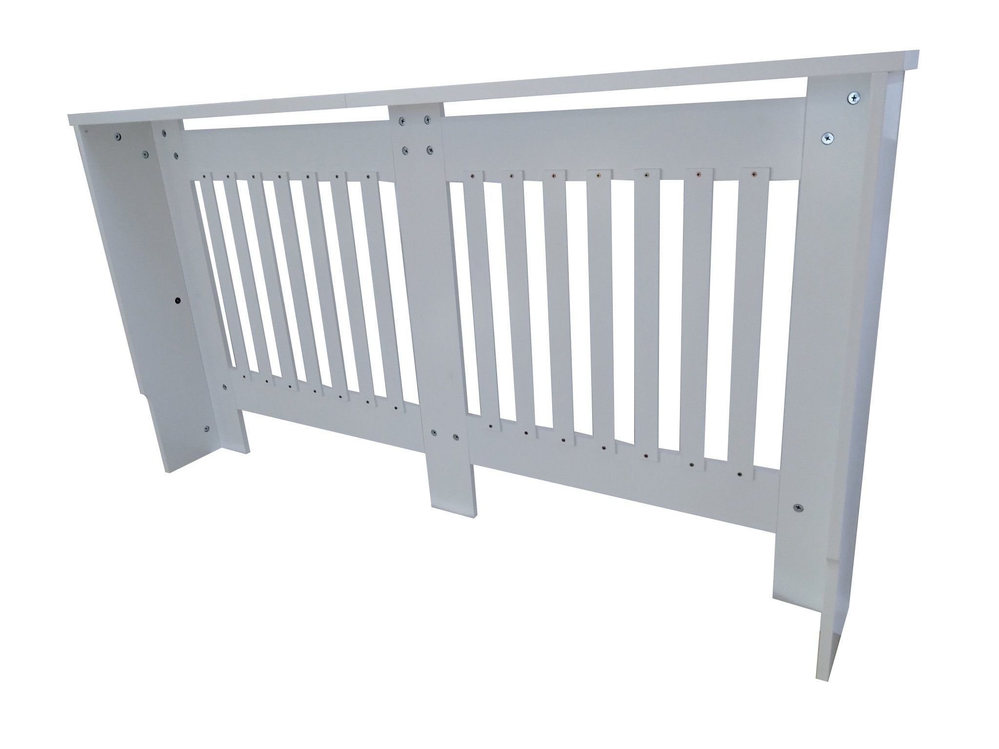 Mască calorifer L 152 cm, MDF cu lamele verticale – Alb lucios - MAPROFI