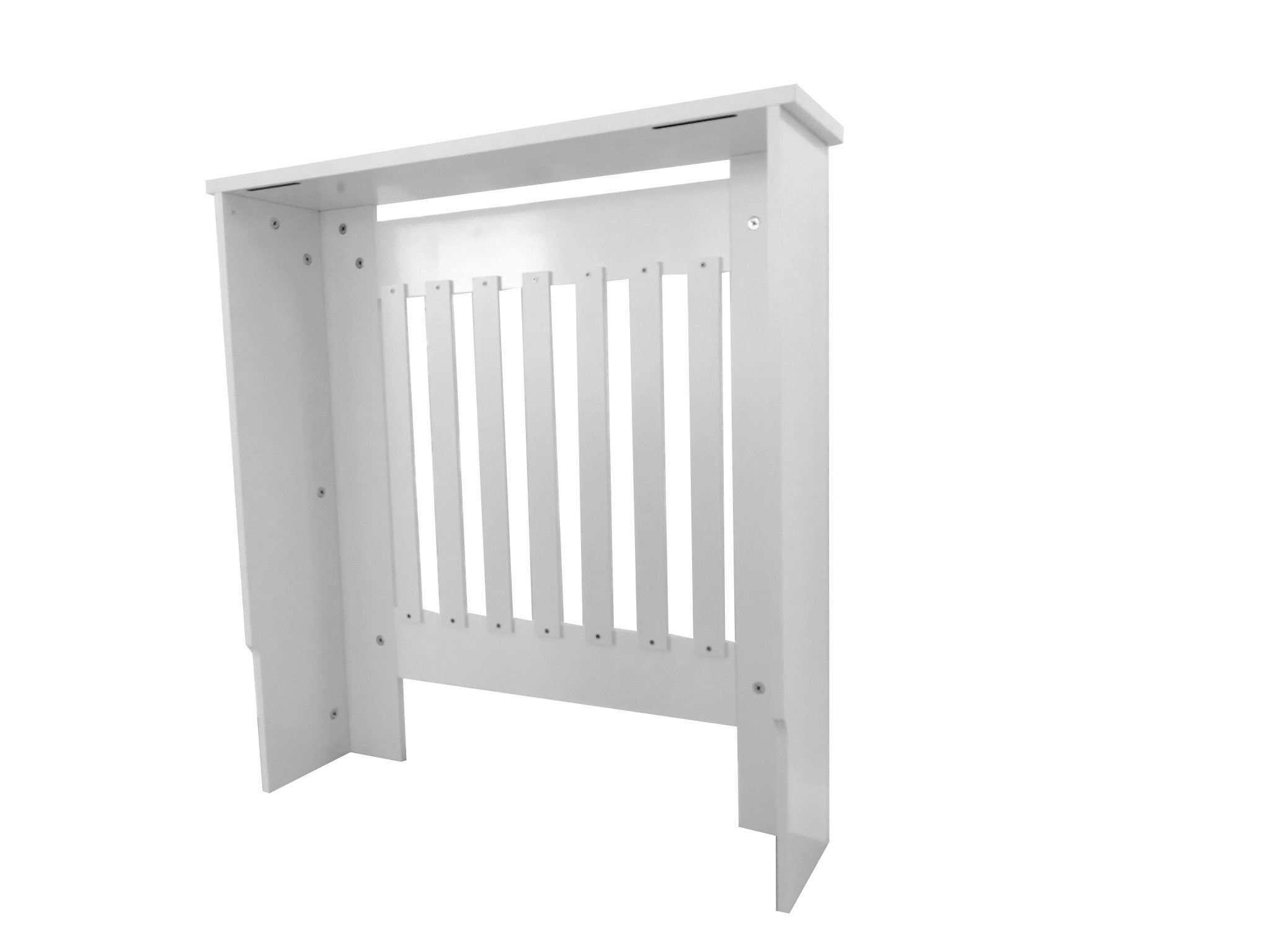 Mască calorifer S 78 cm, MDF cu lamele verticale – Alb lucios - MAPROFI
