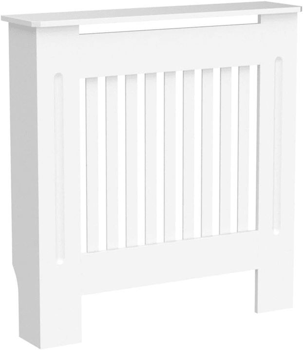 Mască calorifer S 78 cm, MDF cu lamele verticale – Alb lucios - MAPROFI