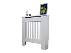 Mască calorifer S 78 cm, MDF cu lamele verticale – Alb lucios - MAPROFI