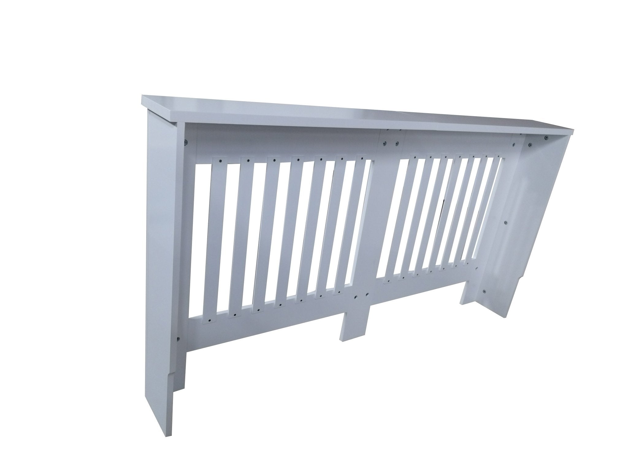 Mască calorifer XL 172 cm, MDF cu lamele verticale – Alb lucios - MAPROFI