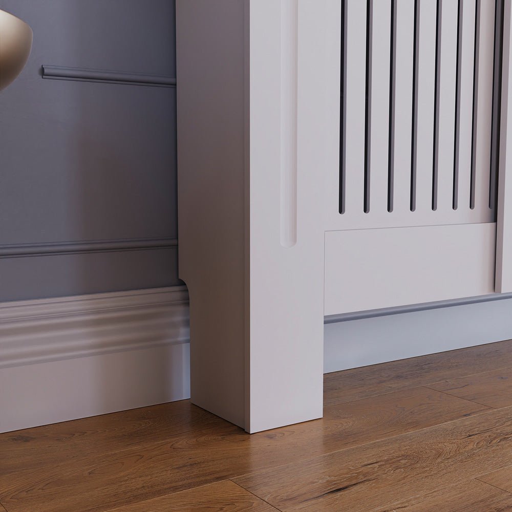 Masca pentru Calorifer ECO-3XL 140/204 cm Ajustabila, MDF Vopsit de 21 mm Lame Verticale, Alb lucios - MAPROFI