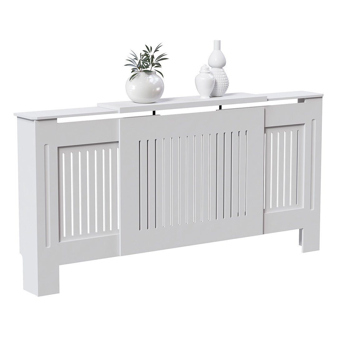 Masca pentru Calorifer ECO-3XL 140/204 cm Ajustabila, MDF Vopsit de 21 mm Lame Verticale, Alb lucios - MAPROFI