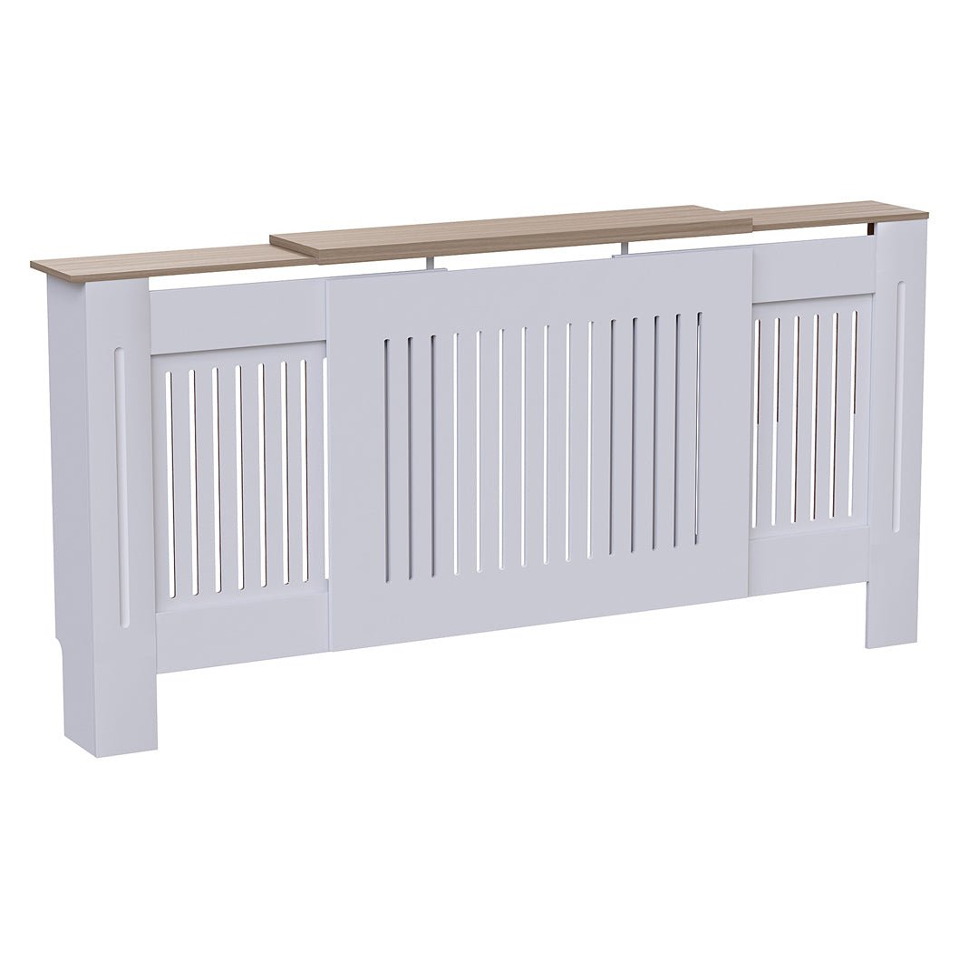 Masca pentru Calorifer ECO-3XL 140/204 cm Ajustabila, MDF Vopsit de 21 mm Lame Verticale, Maro/Alb lucios - MAPROFI