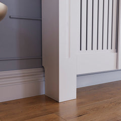 Masca pentru Calorifer ECO-3XL 140/204 cm Ajustabila, MDF Vopsit de 21 mm Lame Verticale, Maro/Alb lucios - MAPROFI