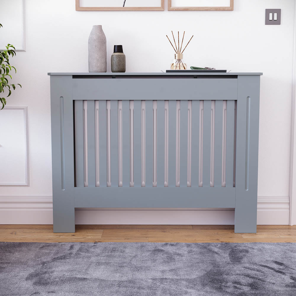Masca pentru Calorifer ECO-M 112 cm, MDF Vopsit de 18 mm Lame Verticale, Gri antracit - MAPROFI