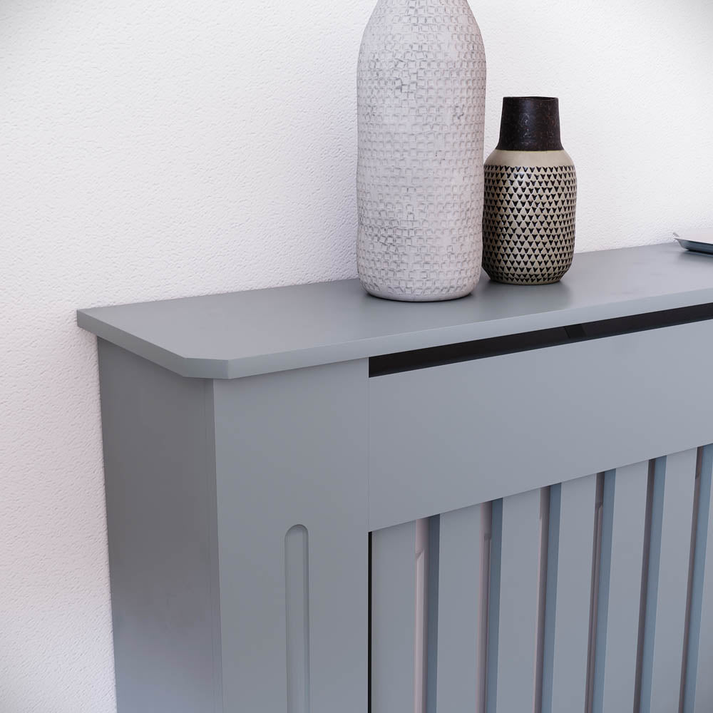 Masca pentru Calorifer ECO-M 112 cm, MDF Vopsit de 18 mm Lame Verticale, Gri antracit - MAPROFI