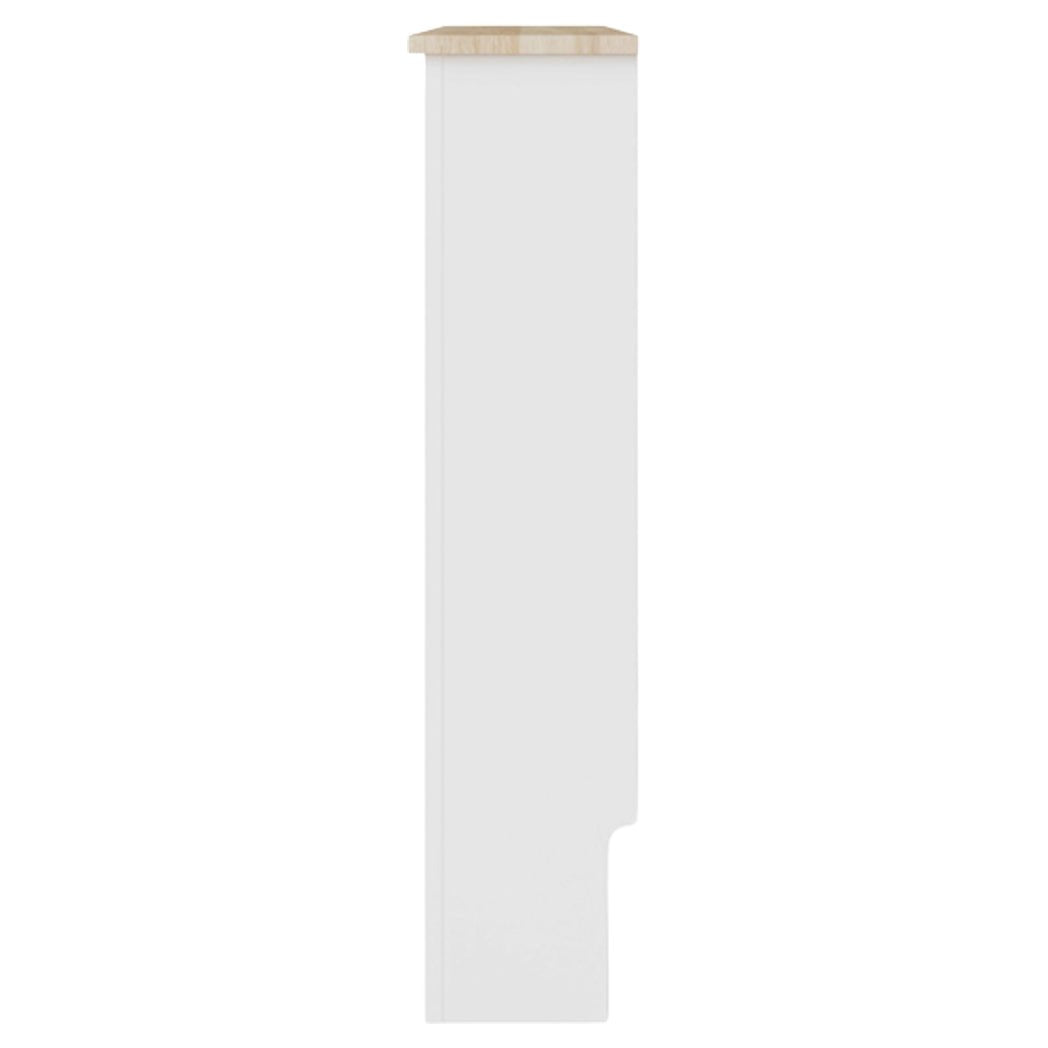 Masca pentru Calorifer ECO-M 112 cm, MDF Vopsit de 18 mm Lame Verticale, Maro/Alb - MAPROFI