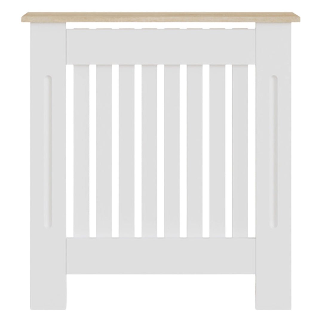 Masca pentru Calorifer ECO-S 78 cm, MDF Vopsit de 18 mm Lame Verticale, Maro/Alb - MAPROFI