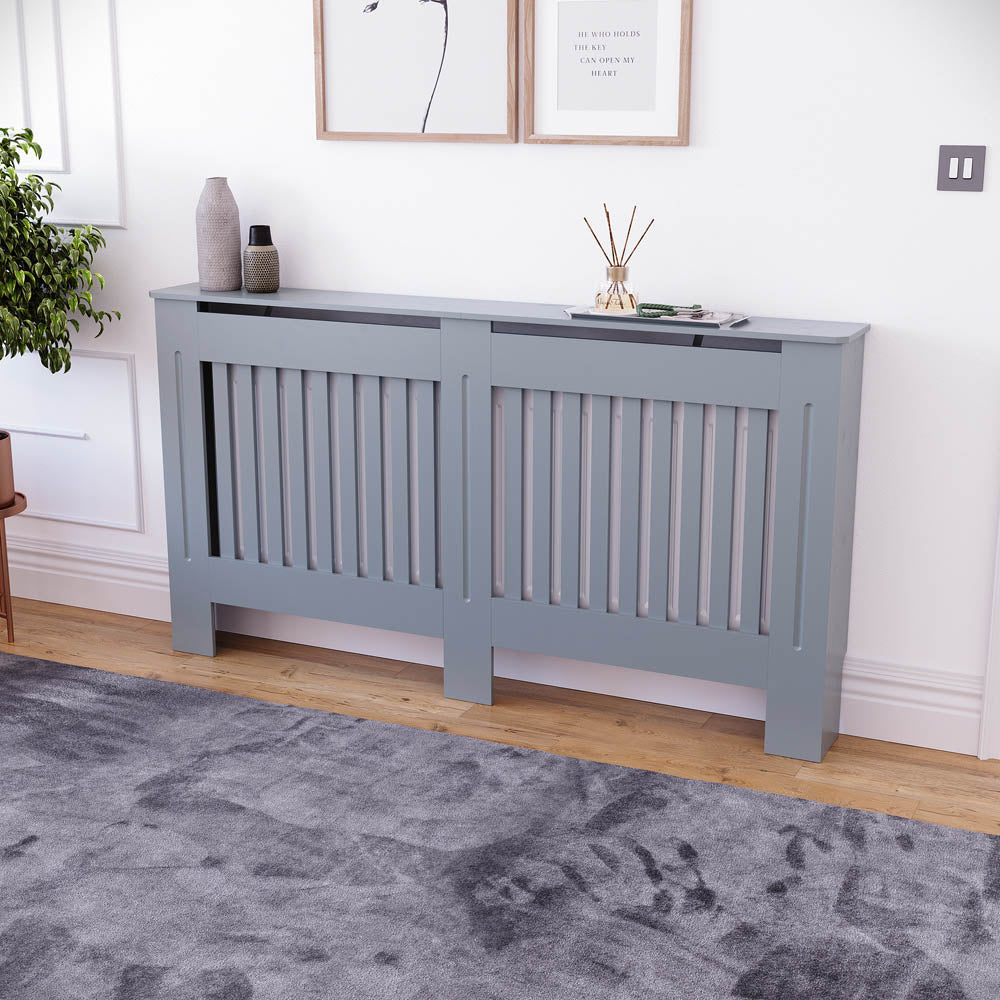 Masca pentru Calorifer ECO-XL 152 cm, MDF Vopsit de 21 mm Lame Verticale, Gri antracit - MAPROFI