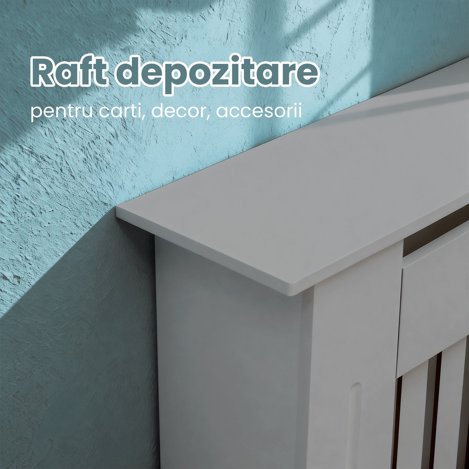 Masca pentru Calorifer ECO-XS 65 cm, MDF Vopsit de 18 mm Lame Verticale, Gri antracit - MAPROFI