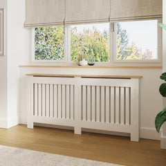 Masca pentru Calorifer ECO-XXL 172 cm, MDF Vopsit de 21 mm Lame Verticale, Maro/Alb lucios - MAPROFI