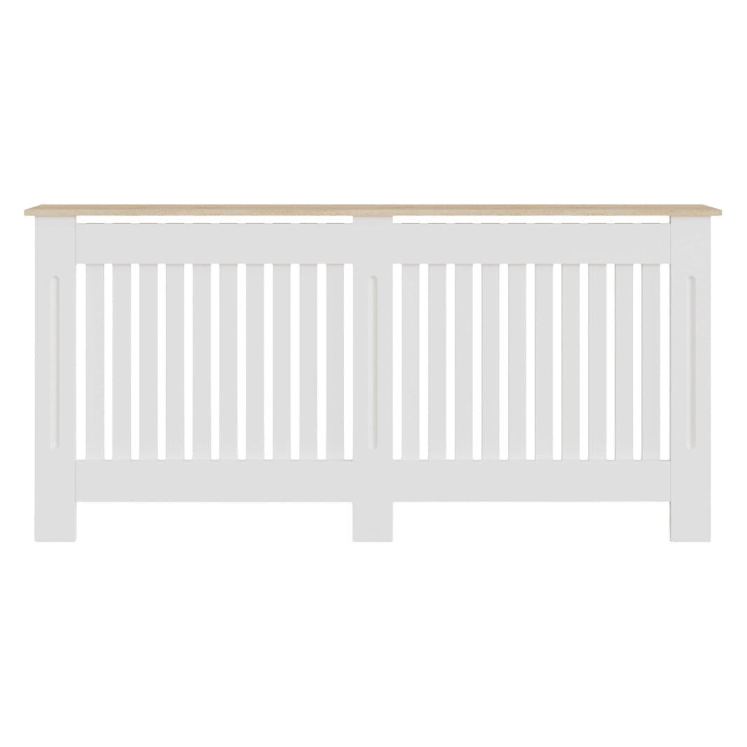 Masca pentru Calorifer ECO-XXL 172 cm, MDF Vopsit de 21 mm Lame Verticale, Maro/Alb lucios - MAPROFI