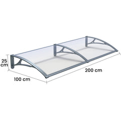 Copertina PLEXIGLAS PRO 200x100 cm, Policarbonat Acrylic 2.5 mm, Suporturi din Aluminiu, Gri/Transparent