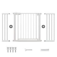 Poartă de Siguranță ECO 90° pentru Copii și Animale 76 x 125-131 cm, ALB - MAPROFI