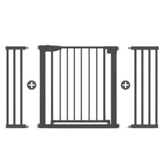 Poartă de Siguranță ECO 90° pentru Copii și Animale 76 x 125-131 cm, Negru - MAPROFI