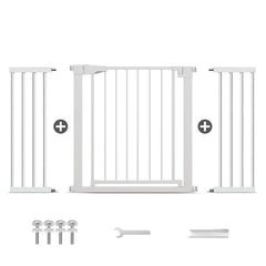 Poartă de Siguranță ECO 90° pentru Copii și Animale 76 x 132-138 cm, ALB - MAPROFI