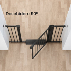 Poartă de Siguranță ECO 90° pentru Copii și Animale 76 x 132-138 cm, NEGRU - MAPROFI
