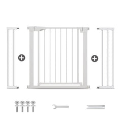 Poartă de Siguranță PRO 180° pentru Copii și Animale 75 x 111-117 cm, ALB - MAPROFI
