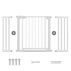 Poartă de Siguranță PRO 180° pentru Copii și Animale 75 x 125-131 cm, ALB - MAPROFI