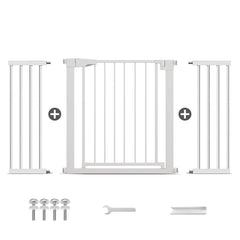 Poartă de Siguranță PRO 180° pentru Copii și Animale 75 x 132-138 cm, ALB - MAPROFI