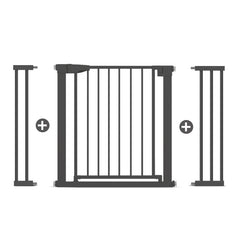 Poartă de Siguranță PRO 180° pentru Copii și Animale 76 x 111-117 cm, NEGRU