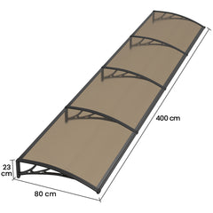 Copertina PREMIUM 400x80 cm, Policarbonat 6 mm, Suporturi din ABS, Negru/Bronz