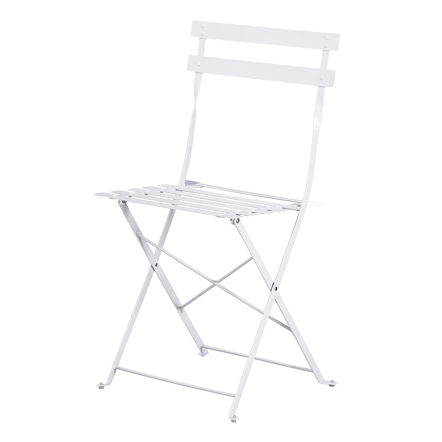 Set Bistro Flair – masă și 2 scaune din oțel vopsit – Alb - MAPROFI