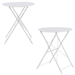 Set Bistro Flair – masă și 2 scaune din oțel vopsit – Alb - MAPROFI