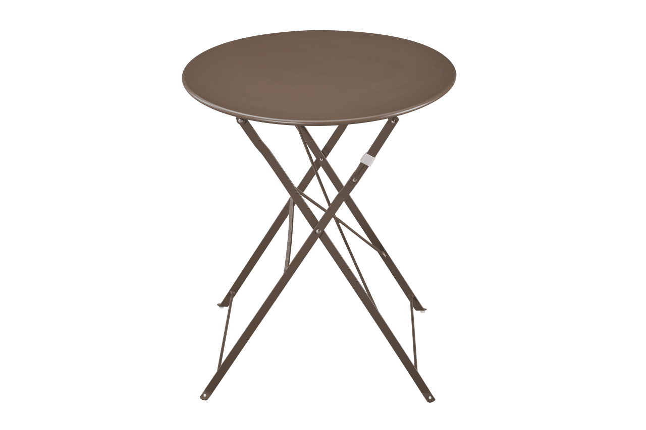 Set Bistro Flair – masă și 2 scaune din oțel vopsit – Bej (Grey Brown) - MAPROFI