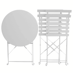 Set Bistro Flair – masă și 2 scaune din oțel vopsit – Gri deschis (Cool Grey) - MAPROFI