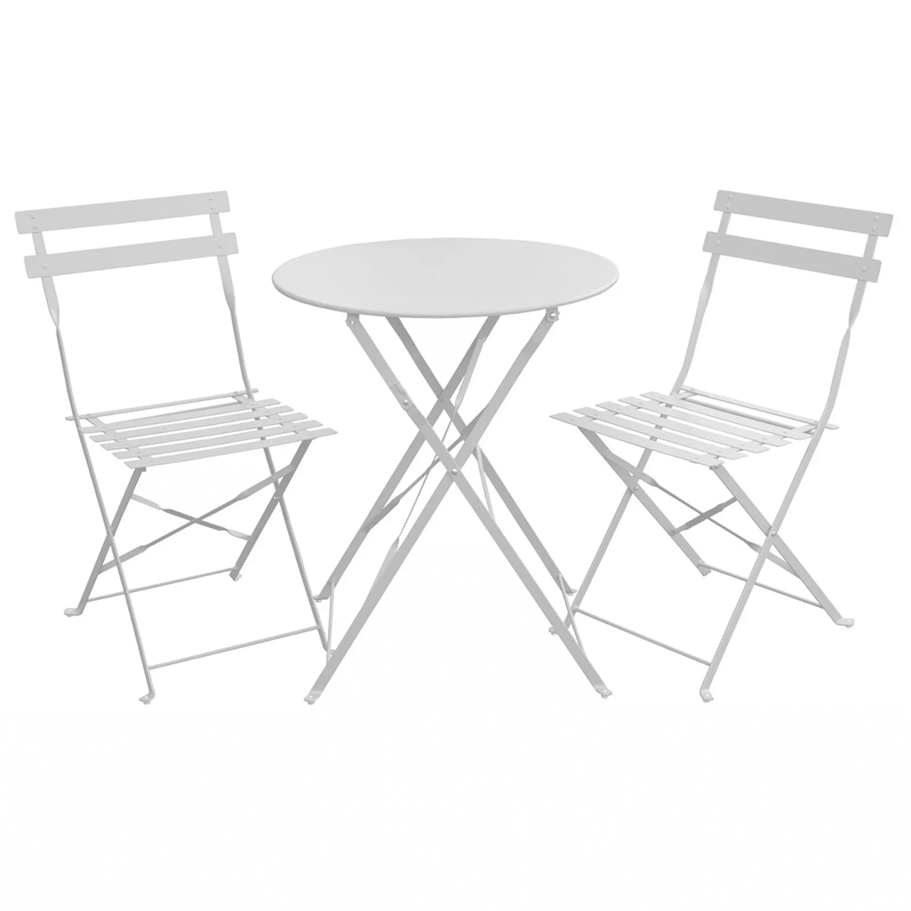 Set Bistro Flair – masă și 2 scaune din oțel vopsit – Gri deschis (Cool Grey) - MAPROFI