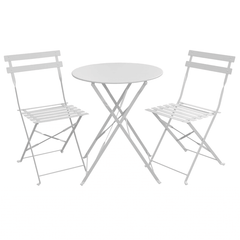 Set Bistro Flair – masă și 2 scaune din oțel vopsit – Gri deschis (Cool Grey) - MAPROFI
