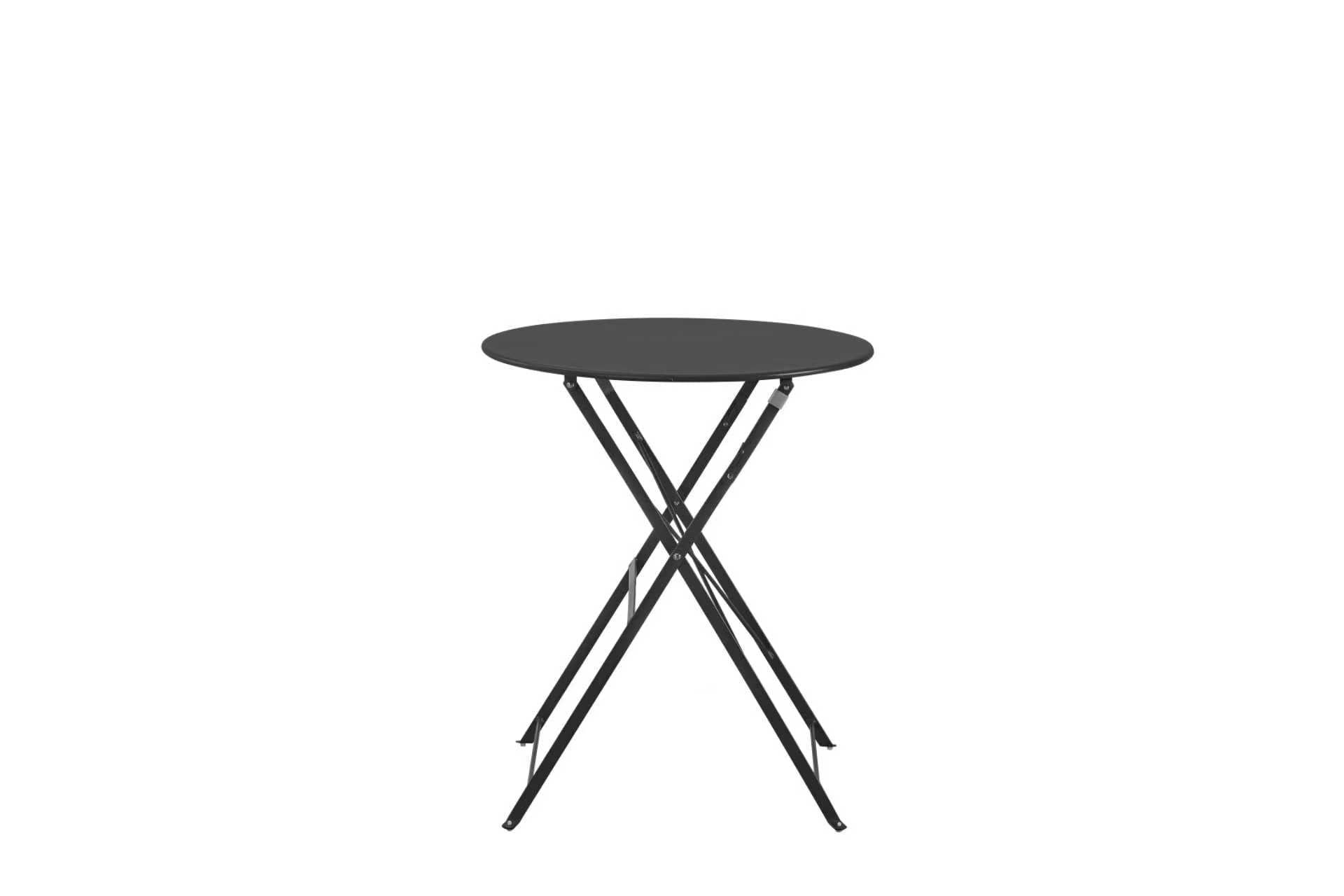 Set Bistro Flair – masă și 2 scaune din oțel vopsit – Negru - MAPROFI
