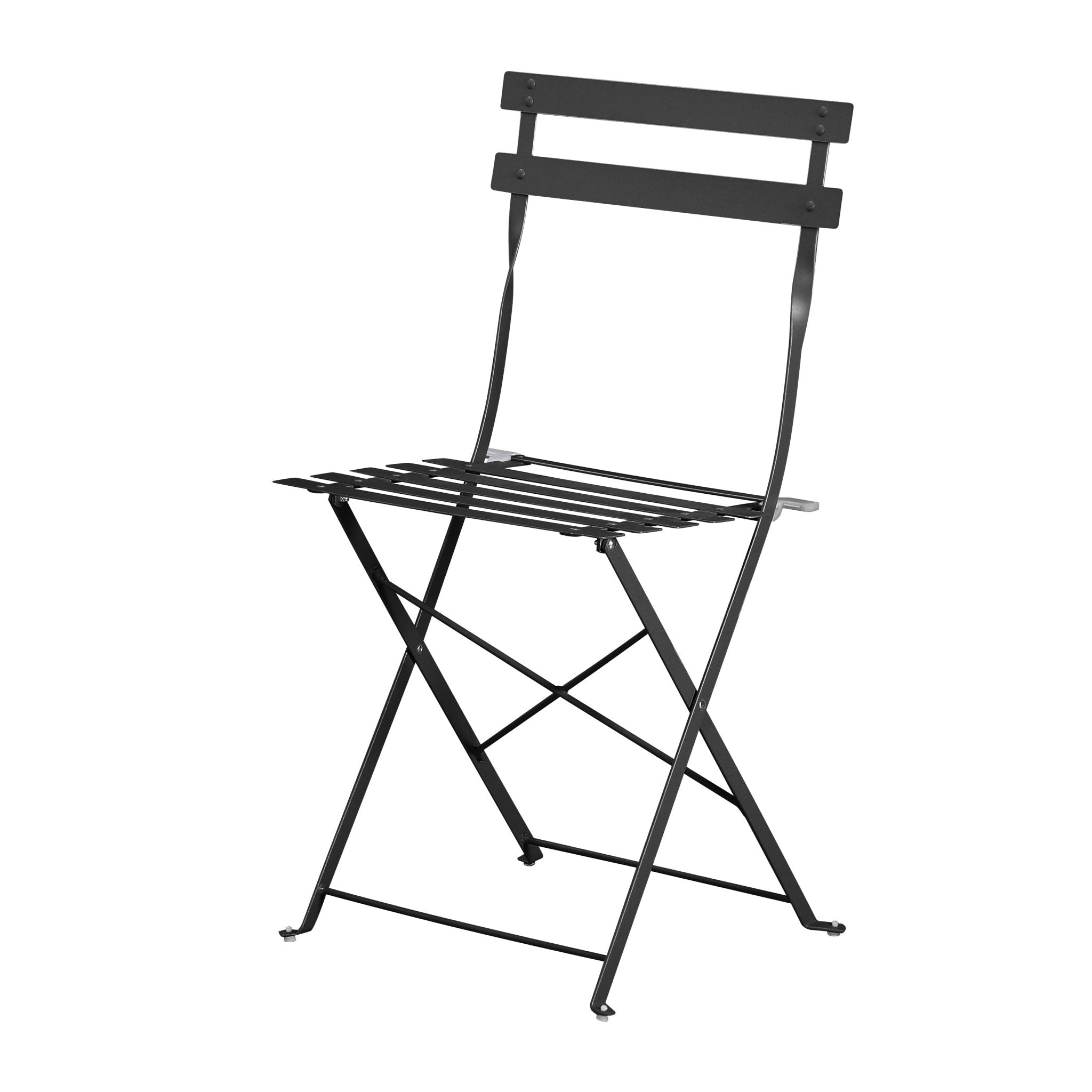 Set Bistro Flair – masă și 2 scaune din oțel vopsit – Negru - MAPROFI