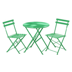 Set Bistro Flair – masă și 2 scaune din oțel vopsit – Verde - MAPROFI