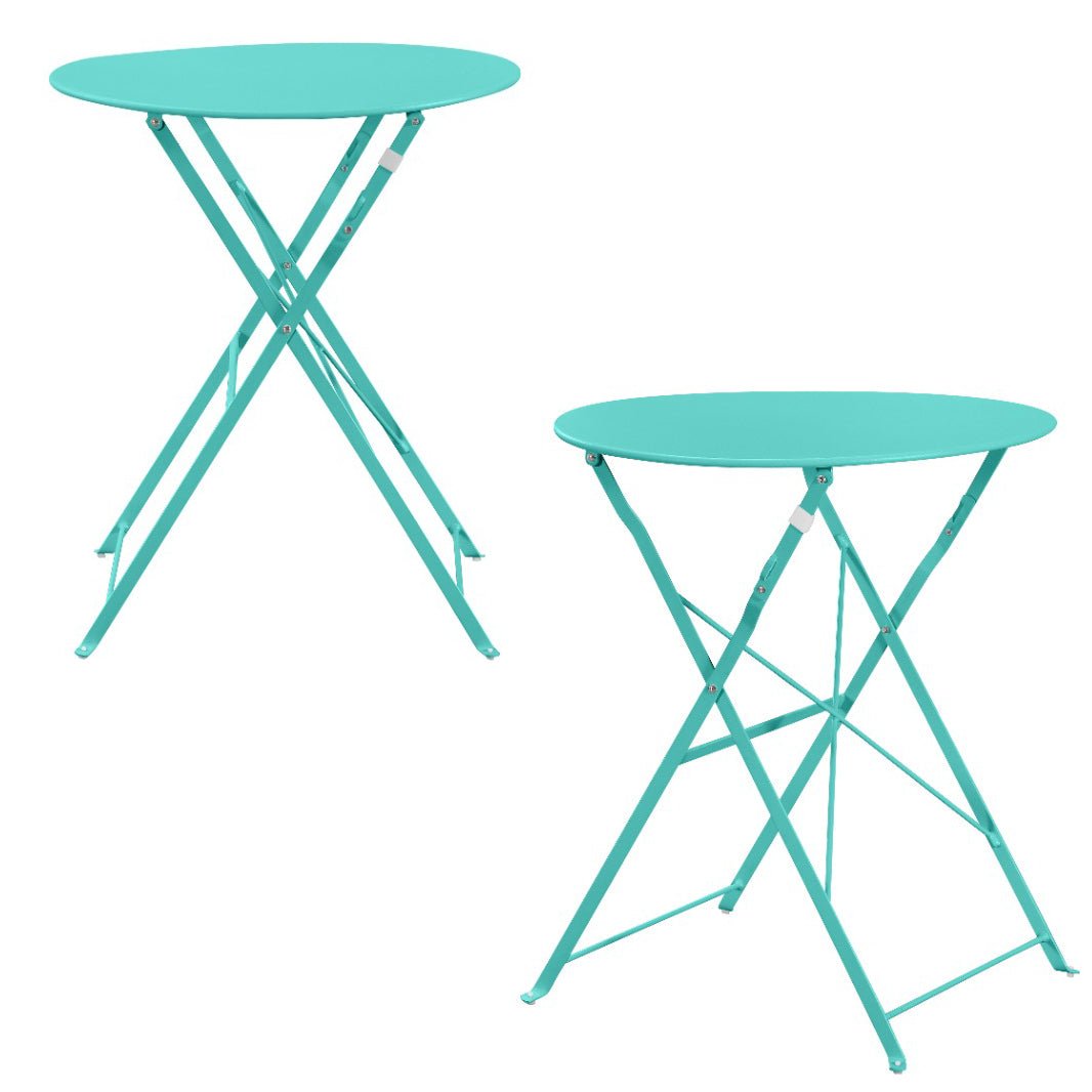 Set Bistro Flair – masă și 2 scaune din oțel vopsit – Verde turcoaz - MAPROFI