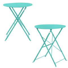 Set Bistro Flair – masă și 2 scaune din oțel vopsit – Verde turcoaz - MAPROFI